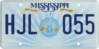 MS license plate HJL055