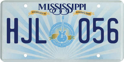 MS license plate HJL056