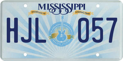 MS license plate HJL057