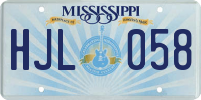 MS license plate HJL058