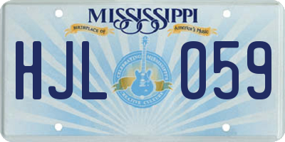MS license plate HJL059