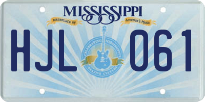 MS license plate HJL061