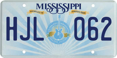 MS license plate HJL062