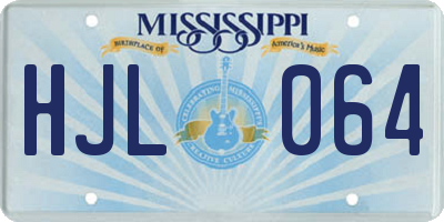 MS license plate HJL064