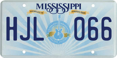 MS license plate HJL066