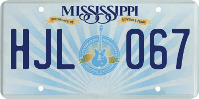 MS license plate HJL067