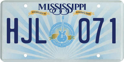 MS license plate HJL071