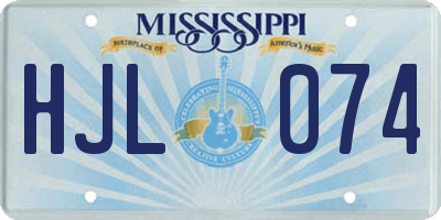 MS license plate HJL074