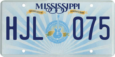 MS license plate HJL075