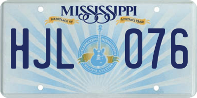 MS license plate HJL076