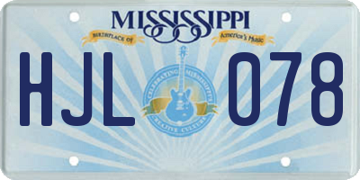 MS license plate HJL078