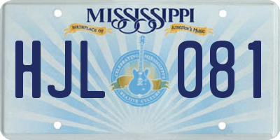 MS license plate HJL081