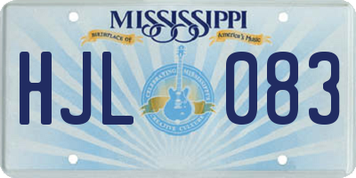 MS license plate HJL083