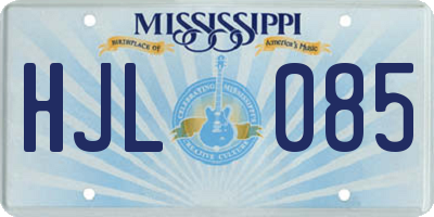 MS license plate HJL085