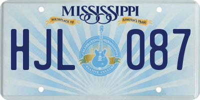 MS license plate HJL087