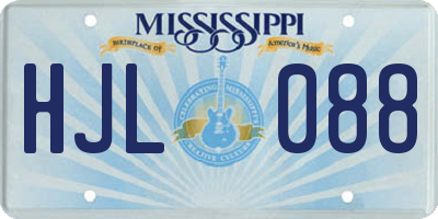MS license plate HJL088