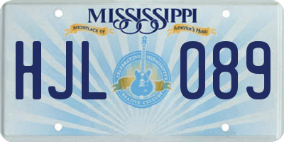 MS license plate HJL089