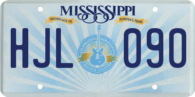 MS license plate HJL090