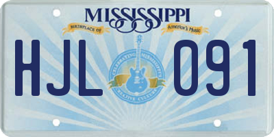 MS license plate HJL091