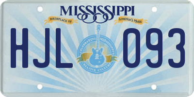 MS license plate HJL093