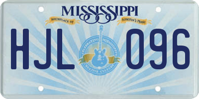 MS license plate HJL096