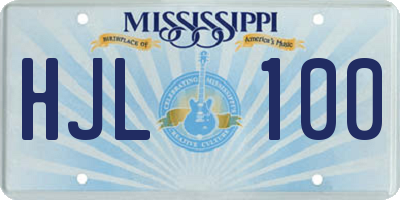 MS license plate HJL100
