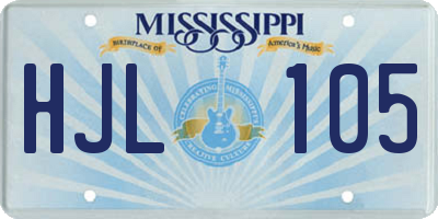 MS license plate HJL105