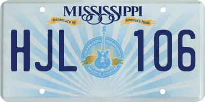 MS license plate HJL106