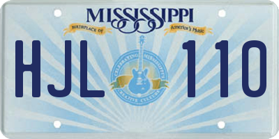 MS license plate HJL110