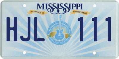 MS license plate HJL111
