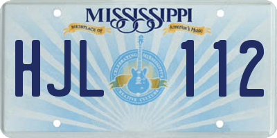 MS license plate HJL112