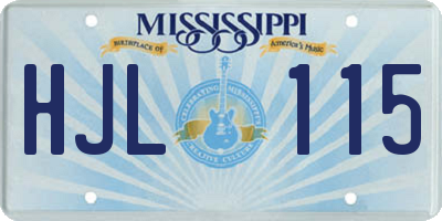 MS license plate HJL115