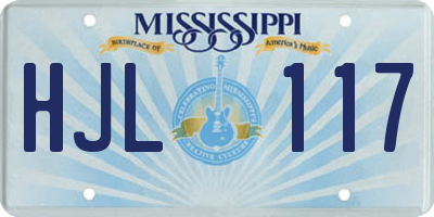 MS license plate HJL117