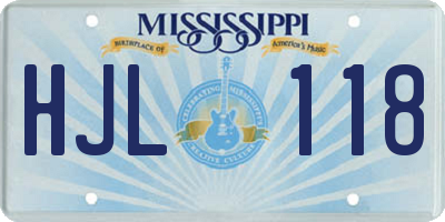 MS license plate HJL118