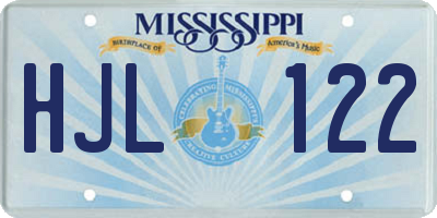 MS license plate HJL122