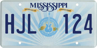 MS license plate HJL124