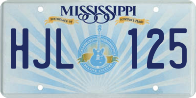 MS license plate HJL125