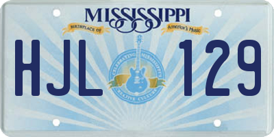 MS license plate HJL129