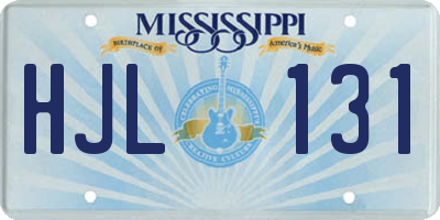 MS license plate HJL131