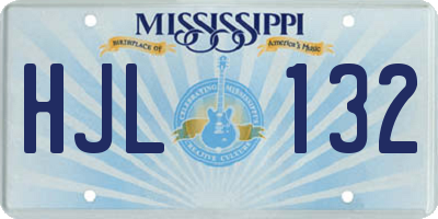 MS license plate HJL132