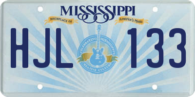 MS license plate HJL133