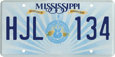 MS license plate HJL134