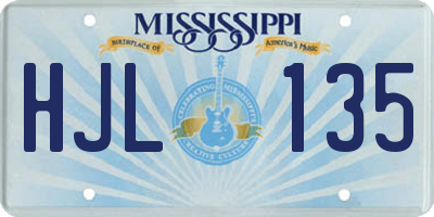 MS license plate HJL135