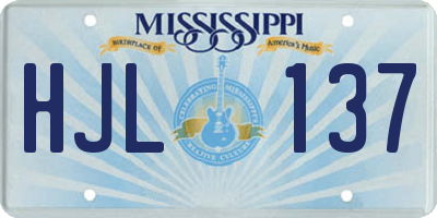 MS license plate HJL137