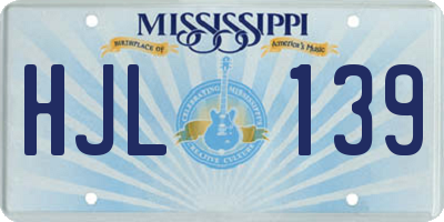 MS license plate HJL139