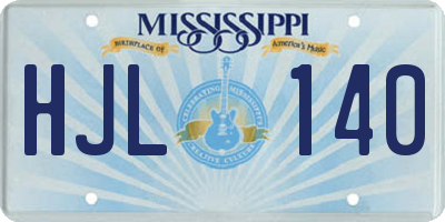 MS license plate HJL140