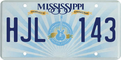 MS license plate HJL143
