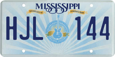 MS license plate HJL144