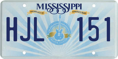 MS license plate HJL151