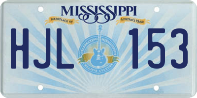 MS license plate HJL153